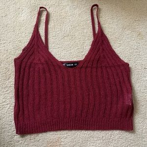 solid rib-knit cropped cami top (never worn)